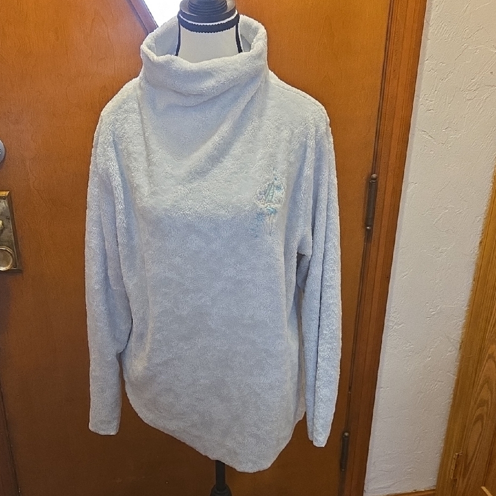Disney Women's Soft Gray Cowl Neck Sweater